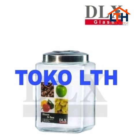 TOPLES KACA SEGI 9 LTR DLX KAFE B SEAL CANISTER STOPLES KERUPUK MANISAN BELING