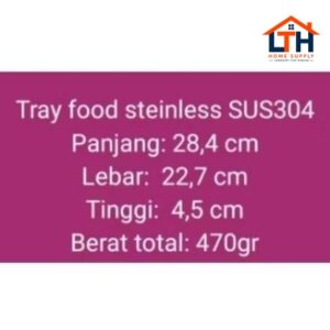 3-825-1.jpg FOOD TRAY STAINLESS SUS 304 KOTAK MAKANAN SEKAT 5 STAINLESS