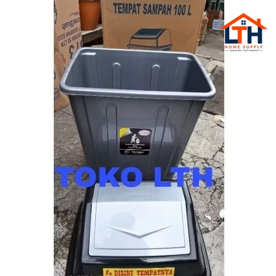 3-849-1.jpg TEMPAT SAMPAH 100 LITER ABU SILVER TUTUP GOYANG TONG SAMPAH JUMBO BESAR 100 LITER MPW