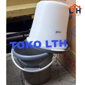 3-858-1.jpg EMBER GAGANG PLASTIK 4 GALON 17 LITER NERIGIO 1411 CASA HAWAII BASKOM TINGGI
