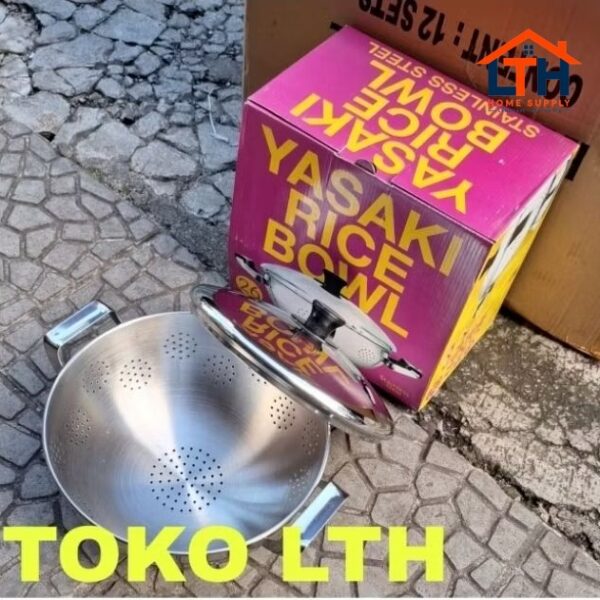 3-868-1.jpg SANGKU STAINLESS 26 CM YASAKI MASPION SS TEMPAT WADAH BAKUL NASI RICE BOWL