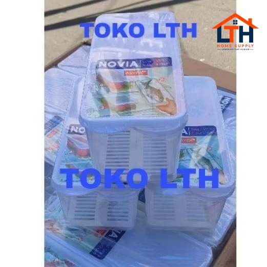 3-875-1.jpg KOTAK BOX SARINGAN 4 LITER NOVIA ASVITA KERANJANG WADAH PENGERING SAYUR BUAH TOPLES STORAGE LEMARI ES