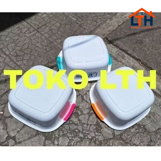 DELMORA 8719 BAK BASKOM SEGI PLASTIK GAGANG 10 LITER BASIN WADAH PERSEGI SERBAGUNA