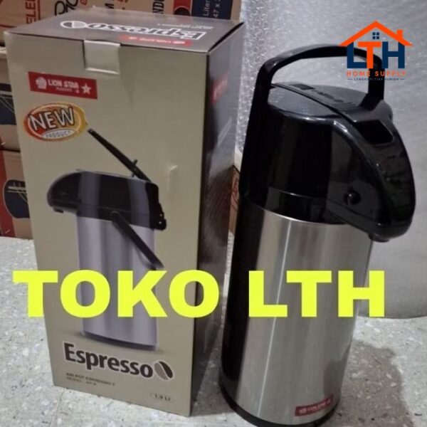 TERMOS PIJIT STAINLESS 2 LTR 1.9 LTR LION STAR AP8 ESPRESSO THERMOS PENCET AIRPOT STAINLESS AP-8