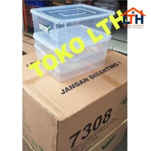 3-912-1.jpg DONATO 7308 KOTAK BOX DONAT 11 LTR TEMPAT KUE MAKANAN SERBAGUNA GREEN LEAF PLASTIK FOOD STORAGE