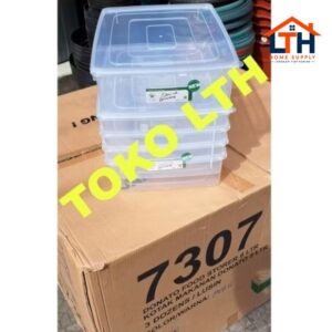 3-913-1.jpg DONATO 7307 KOTAK BOX DONAT 8 LTR TEMPAT KUE MAKANAN SERBAGUNA GREEN LEAF PLASTIK FOOD STORAGE