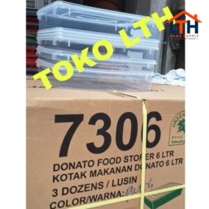 DONATO 7306 KOTAK BOX DONAT 6 LTR TEMPAT KUE MAKANAN SERBAGUNA GREEN LEAF PLASTIK FOOD STORAGE