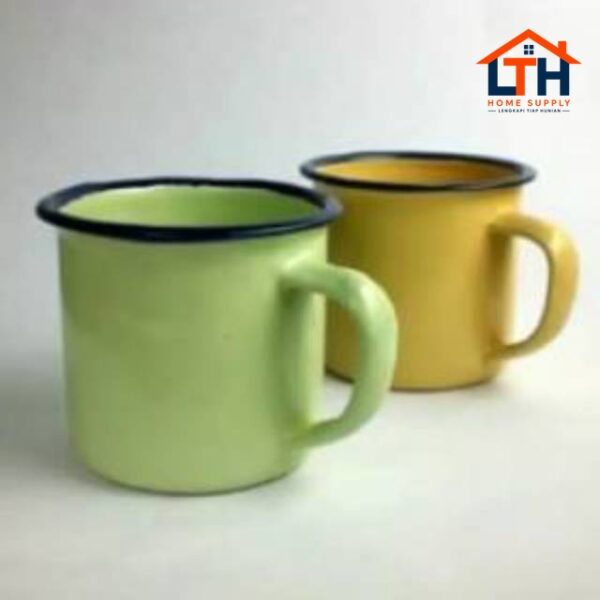 4-10-1.jpg PER 6 PCS CANGKIR KOPI SENG 7 CM POLOS ENAMEL PANCI KALENG GELAS JADUL RRT 7CM