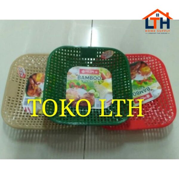 PIRING BAMBU PLASTIK LION STAR BAMBOO PLATE T45  PIRING SEGI ROTAN ANYAM PLASTIK T 45
