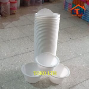 POT TEMPEL DINDING 18 CM PUTIH 1/2 LINGKARAN / POT BUNGA / POT TANAMAN PLASTIK