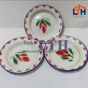 4-192-1.jpg (PER 6 PCS) PIRING PISIN JADUL 14 CM ENAMEL KALENG SENG KEMBANG PANCI RRT 14CM
