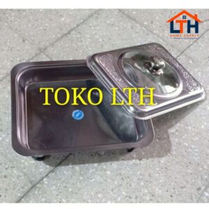 PANCI WADAH SAJI TEMPAT MAKAN KOTAK SEGI PRASMANAN FAST FOOD DISH STAINLESS