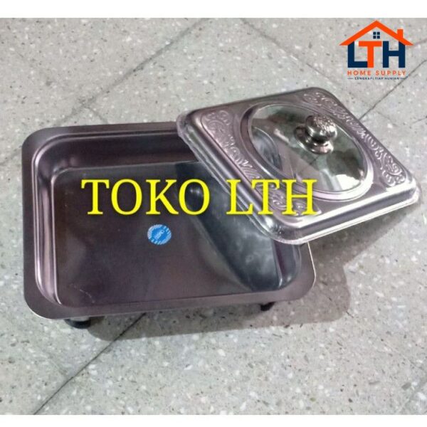 PANCI WADAH SAJI TEMPAT MAKAN KOTAK SEGI PRASMANAN FAST FOOD DISH STAINLESS