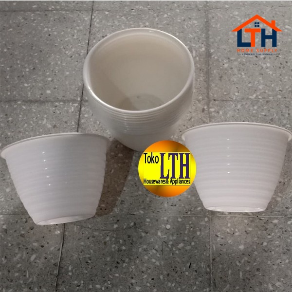 4-206-1.jpg POT TAWON 25 PUTIH / POT BUNGA / POT TANAMAN PUTIH PLASTIK