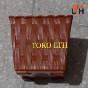 POT SEGI PLASTIK MOTIF ROTAN  CJP 21.5 cm / POT BUNGA TANAMAN