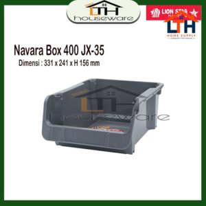 4-235-1.jpg NAVARA BOX 400 KOTAK PENYIMPANAN SUSUN SERBAGUNA LION STAR JX-35