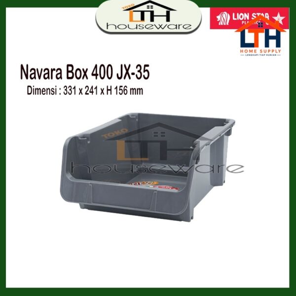 4-235-1.jpg NAVARA BOX 400 KOTAK PENYIMPANAN SUSUN SERBAGUNA LION STAR JX-35