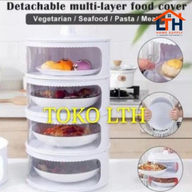 4-264-1.jpg TUDUNG SAJI SUSUN 4 RAK PENUTUP MAKANAN TINGKAT / FOOD COVER TEMPAT LAUK TUTUP MULTI LAYER