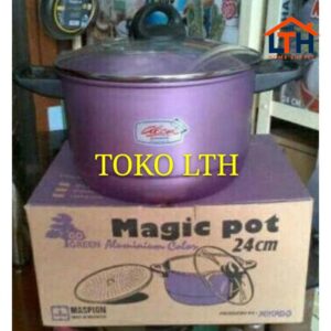 4-266-1.jpg PANCI DANDANG LANGSENG KUKUS STEAMER 24 26 CM TUTUP KACA ALUMUNIUM MASPION MAGIC POT ALCOR