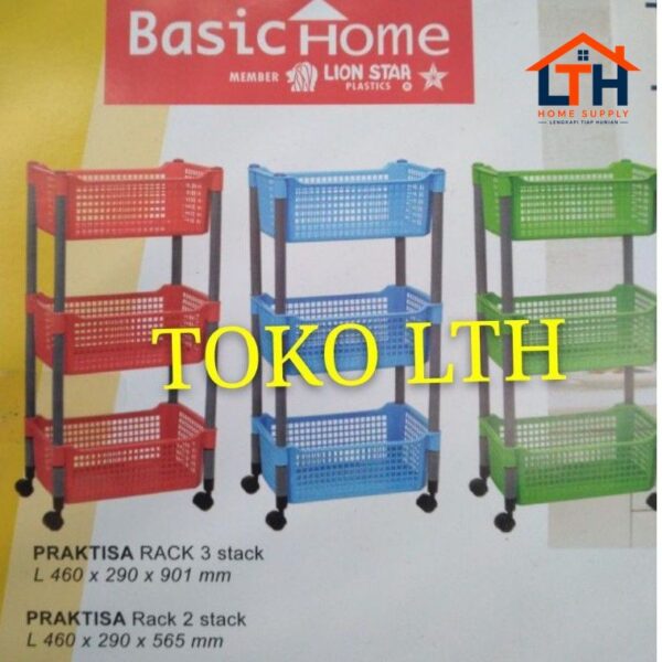 4-268-1.jpg RAK SERBAGUNA SUSUN 3 RODA / RAK DAPUR / KERANJANG SUSUN / RAK DOKUMEN PRAKTISI LION STAR