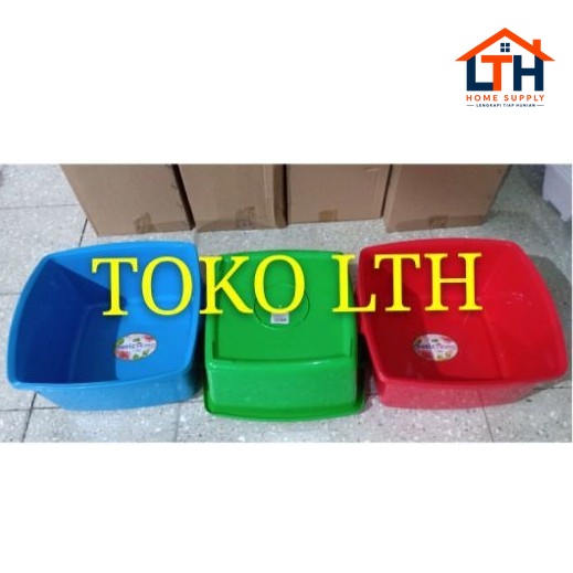 4-276-1.jpg BASKOM SEGI NO 33 BASIC HOME LION STAR PLASTIK BA-62 BA62 BAK WASKOM PERSEGI SERBAGUNA