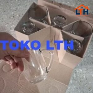 4-285-1.jpg 6 PCS CANGKIR GELAS GAGANG KOPI TEH BELING KACA POLOS MUG KOPIKU