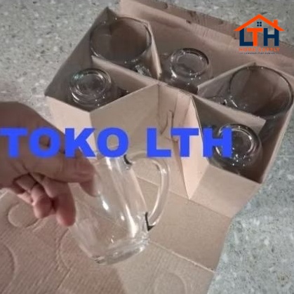 4-285-1.jpg 6 PCS CANGKIR GELAS GAGANG KOPI TEH BELING KACA POLOS MUG KOPIKU