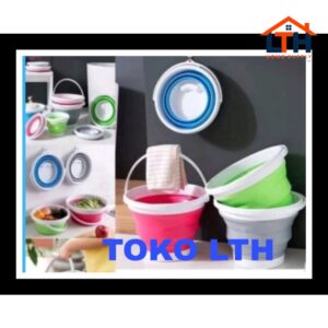 EMBER LIPAT PORTABLE 10 LITER WATER BUCKET FOLDABLE 10L BASKOM TINGGI