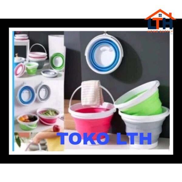 EMBER LIPAT PORTABLE 10 LITER WATER BUCKET FOLDABLE 10L BASKOM TINGGI