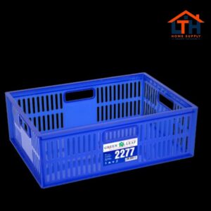 CONTAINER KERANJANG INDUSTRI SERBAGUNA 2277 GREEN LEAF BOX LUBANG