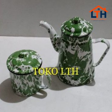 4-339-1.jpg MUG 12 CM LURIK BLIRIK BLURIK CANGKIR TUTUP ENAMEL GELAS KALENG PANCI SENG JADUL