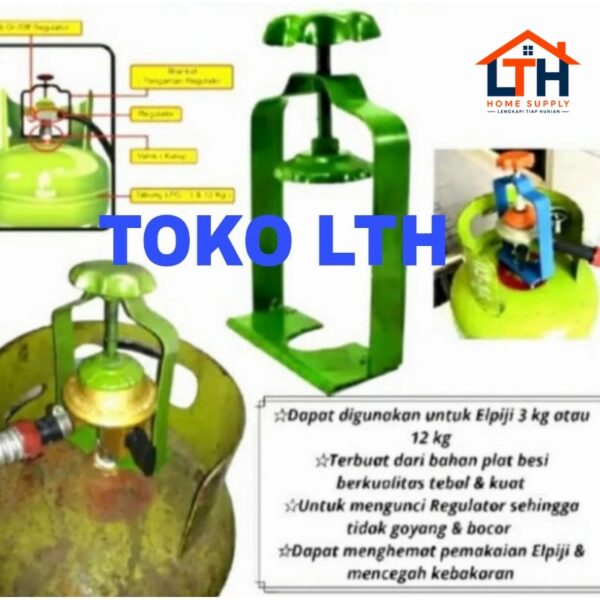 4-358-1.jpg ALAT PENGAMAN REGULATOR GAS PENJEPIT PENGUNCI PENAHAN TABUNG GAS