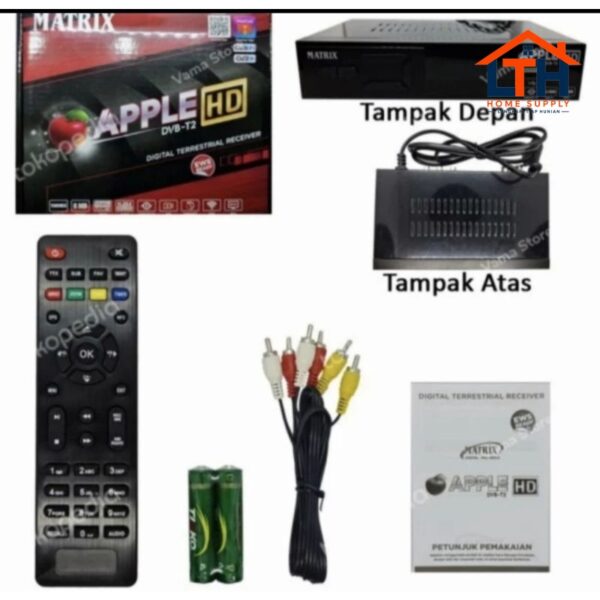 4-368-1.jpg SET TOP BOX STB DIGITAL MATRIX APPLE MERAH HD DVB-T2 RECEIVER