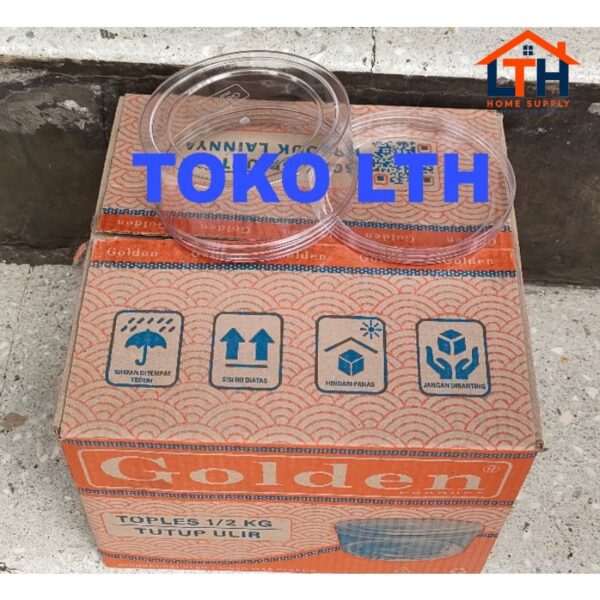 12 PCS TOPLES KUE KERING BULAT TUTUP ULIR DRAT PUTAR GOLDEN 500 GRAM 1/2 KG
