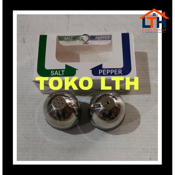 4-388-1.jpg 2 PCS TANICA SALT AND PEPPER SHAKER TEMPAT BUMBU GARAM MERICA LADA STAINLESS