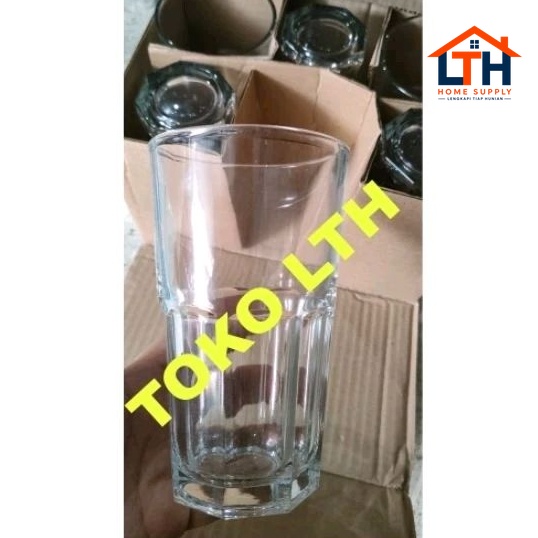 4-399-1.jpg 6 PCS GELAS CAFE JUS KOPI TEH RESTO 350 ML T 1376 GLASS MINUM BELING KACA T1376