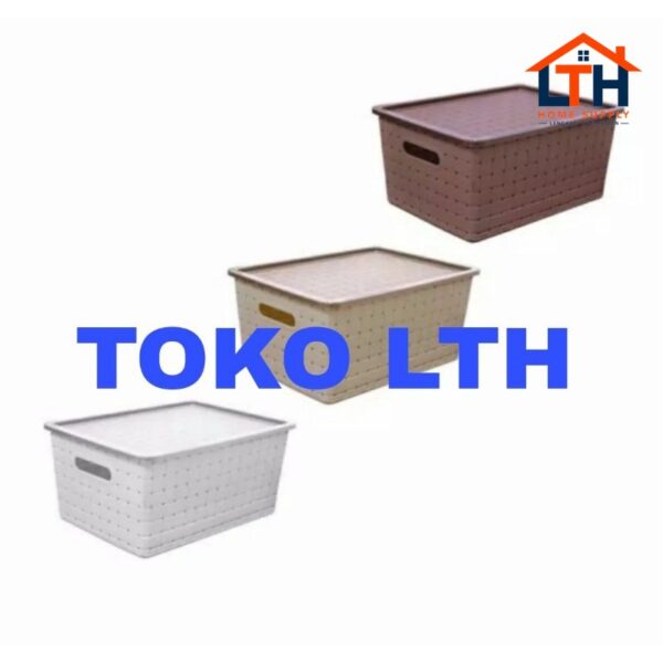 4-424-1.jpg LUGANO 9252 DT HAWAII LARGE KERANJANG KOTAK BOX TUTUP SERBAGUNA CONTAINER BOX PARCEL