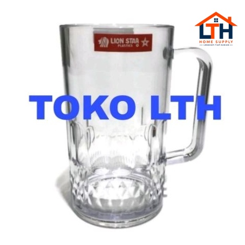 4-426-1.jpg 3 PCS GELAS GAGANG AKRILIK MIKA 450 ML LION STAR FRESCO GL87 CANGKIR GLASS BIR TEH KOPI GL 87 LS