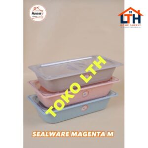 WADAH SAJI SEGI TUTUP PLASTIK MAGENTA M HOMMY 1116 SEALWARE 2300 ML FOOD PAN GASTRONOM