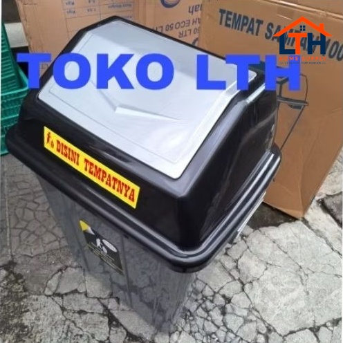 4-459-1.jpg TEMPAT SAMPAH 100 LITER ABU SILVER TUTUP GOYANG TONG SAMPAH JUMBO BESAR 100 LITER MPW
