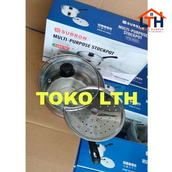 4-49-1.jpg Panci Mini Steamer 2in1 Stainless 20cm panci susu+steamer