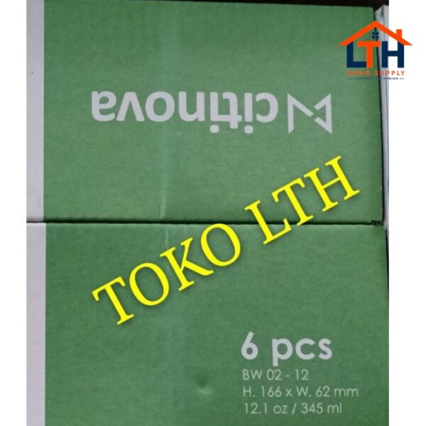 PER 6 PCS GELAS JUS CAFE / GELAS COLA / GELAS TINGGI POLOS KACA CITINOVA BAMBOO BW 02-12