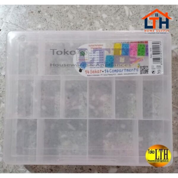 4-91-1.jpg KOTAK PERKAKAS REIKO 1416 SEKAT 14 GREEN LEAF / KOTAK SERBAGUNA / BOX