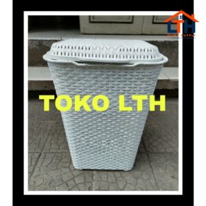 5-126-1.jpg KERANJANG BAJU PAKAIAN KOTOR MOTIF ROTAN BESAR SERBAGUNA LAUNDRY BASKET BAG