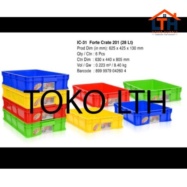 5-130-1.jpg CONTAINER BOX SERBAGUNA FORTE CRATE 201 KOTAK BAK 28 LITER IC31 WADAH KRAT