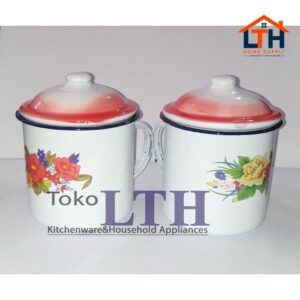 CANGKIR JADUL / MUG JADUL / CANGKIR ENAMEL / CANGKIR KALENG / CANGKIR MUG ENAMEL+TUTUP