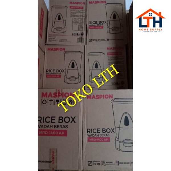 5-144-1.jpg RICE BOX 14 KG PLASTIK MASPION MRD 1400 AP / WADAH TEMPAT BERAS