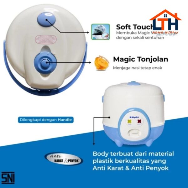 5-184-1.jpg MAGIC COM MIYAKO MCM 606A WARMER PLUS 0.6 LTR RICE COOKER MINI PENANAK