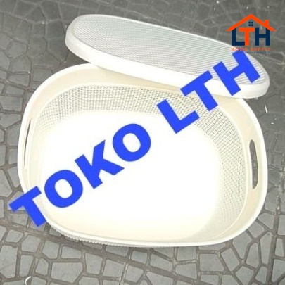 Wadah+Tutup Oval Serbaguna Orimono 3309 - Green Leaf