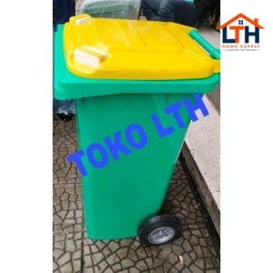TEMPAT SAMPAH SEGI 100 LITER RODA 9955 DUSTBIN ECO ATARI GREEN LEAF